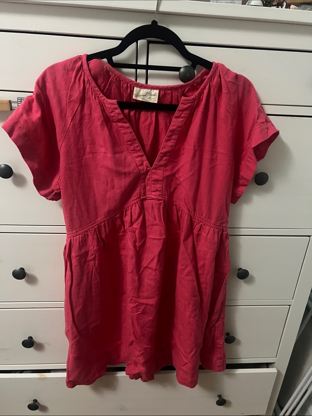 Women’s Short Sleeve Tunic Dress in Deep Pink